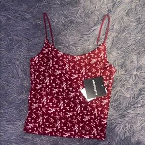 floral burgundy tank